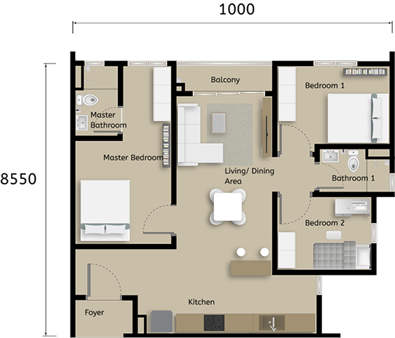 MID UNIT Floorplan